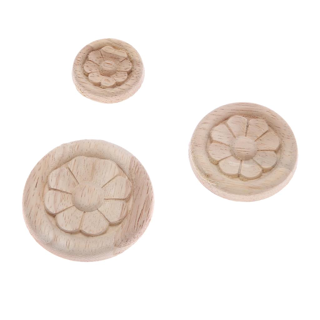 2 Pcs 4cm/5cm/6cm Wood Carved Corner Appliques Frame Furniture Wall Doors Woodcarving Decal Decorative Wooden Figurines Crafts