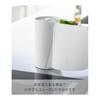 Yamazaki Jitsugyo 10039 One-handed Cut and Concealable Kitchen Paper Holder, Vertical Type, White W12 X D12 X H24.7cm, Tower Can Be Used Upright To