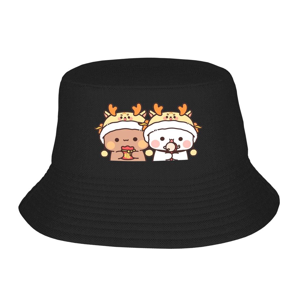 Style Bubu Yier Beer Cartoon Bucket Hat Women Foldable Hiking FisherUnisex Cap Vocation Getaway Headwear Boonie Hat
