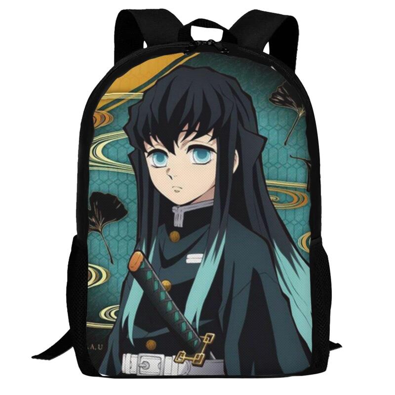 Demon Slayer Anime Backpack Tokitou Muichirou Print Student School Bag Teen Girls Travel Rucksack Casual Daypack Mochila Gift