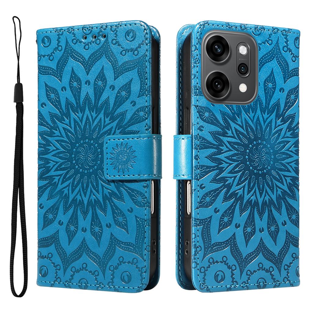 For Oppo Reno14 Pro 5G (China)/Oppo Reno14 Pro 5G (Global) Leather Wallet Case Sunflower Imprinted Phone Cover