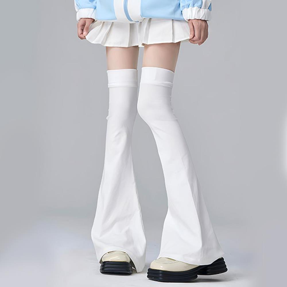 Black White Gothic High Sock Y2K Leg Stockings Lolita Over Knee Leg Warmer Horn Shaped Cuffs Sock For Girls Women Punk Socks