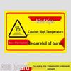 High Temperature Warning Sign: Caution - Hot Surface, Do Not Touch, Avoid Burns.