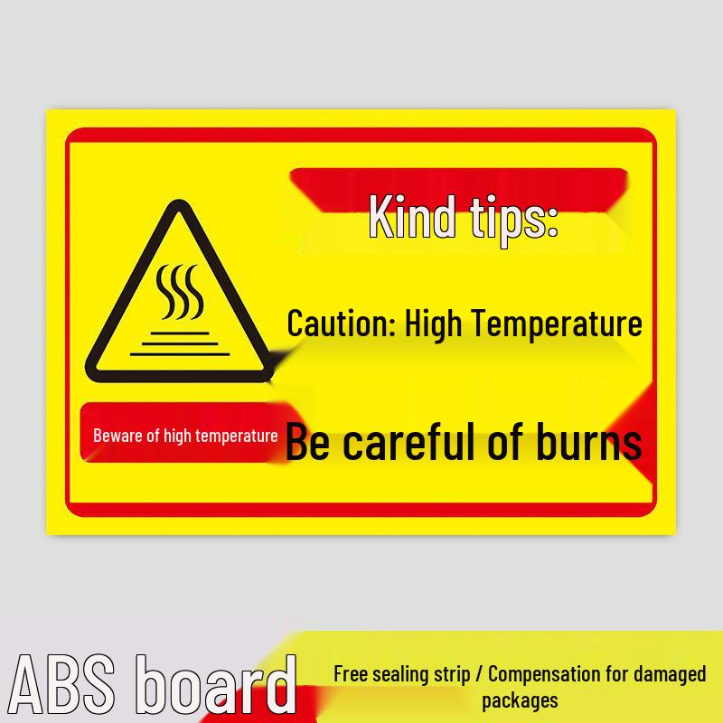 High Temperature Warning Sign: Caution - Hot Surface, Do Not Touch, Avoid Burns.