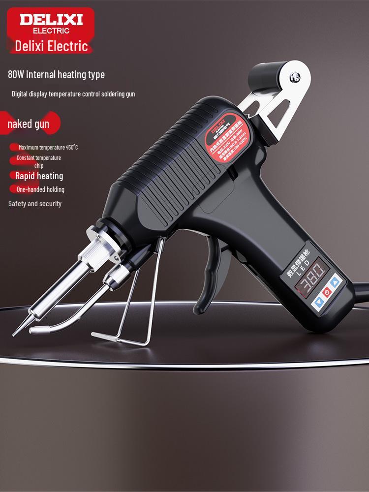 DELIXI Electric Auto-Feed Soldering Iron with Digital Display & Adjustable Temperature
