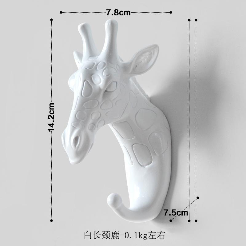 Wall Mounted Animal Head Rack Coat Cap Wall Hanger Horse Giraffe Elk Elephant Hook Decorative Room Decor Bathroom Accessory