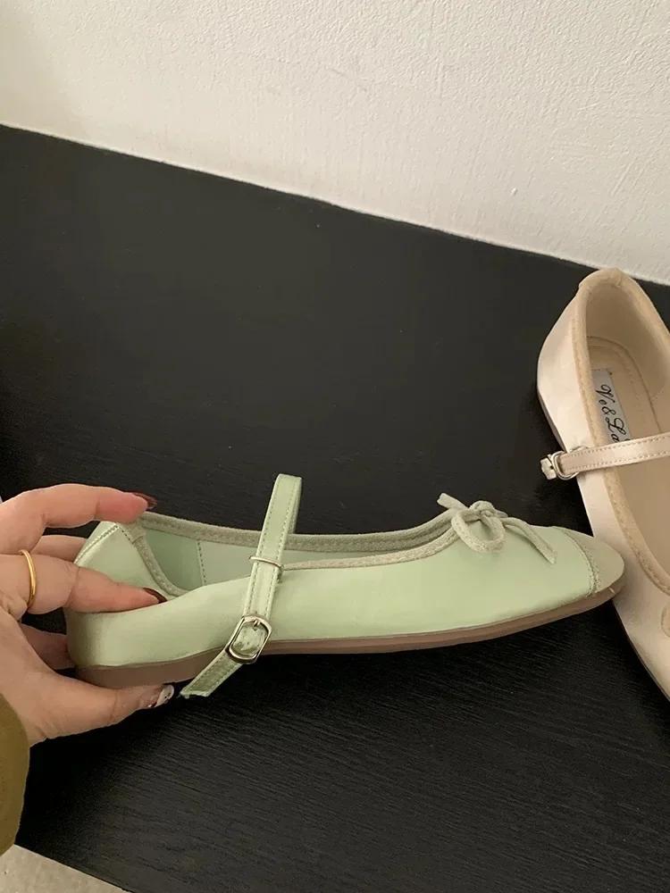 Women Flat Shoes Fashion Round Toe Shallow Slip On Ladies Soft Ladies Mary Jane Ballerinas Flat Heel Casual Ballet Sho