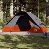 Dome Family Tent for 6 Persons Grey and Orange Waterproof
