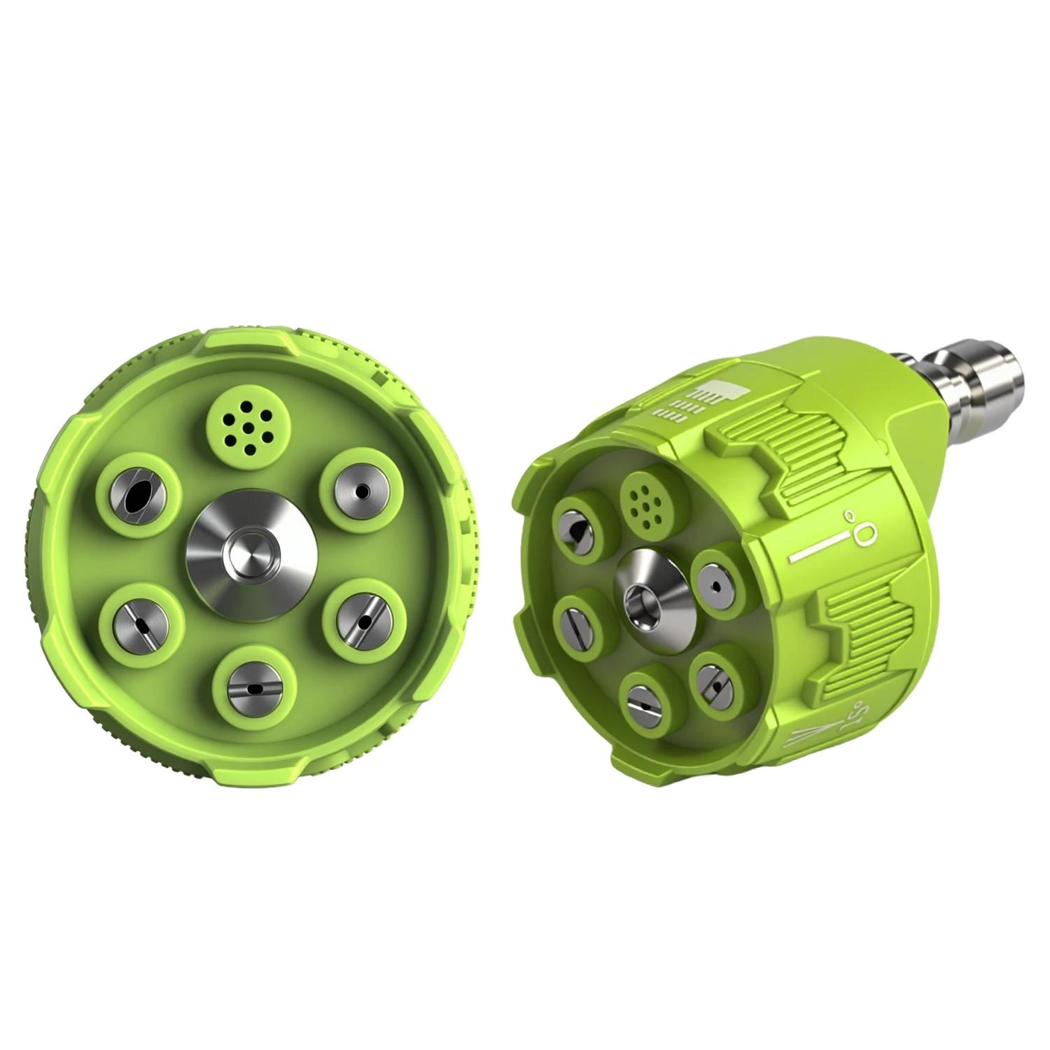 

6-in-1 Quick-change Nozzle High-pressure Washer Nozzle 0 15 25 40 65-degree Rotatable Water Spray Nozzles for Automotive Parts