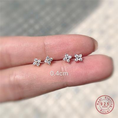 Ohrstecker aus 925er-Sterlingsilber, japanische exquisite Blumen-Kristallbeschichtung, 14 Karat Gold, Damen-Ohrstecker, eleganter Jubiläumsschmuck