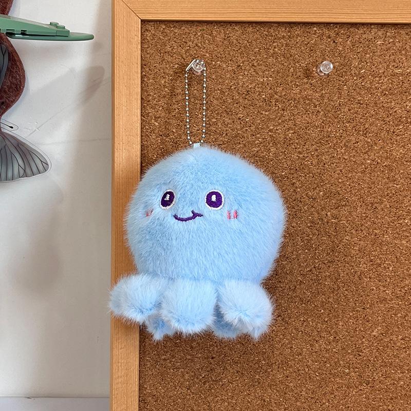 1Pcs Soft Simulation Animal Whale Small Pendant Turtle Ocean Animal Plush Keychain Starfish Pp Cotton Plush Toy Home Decoration