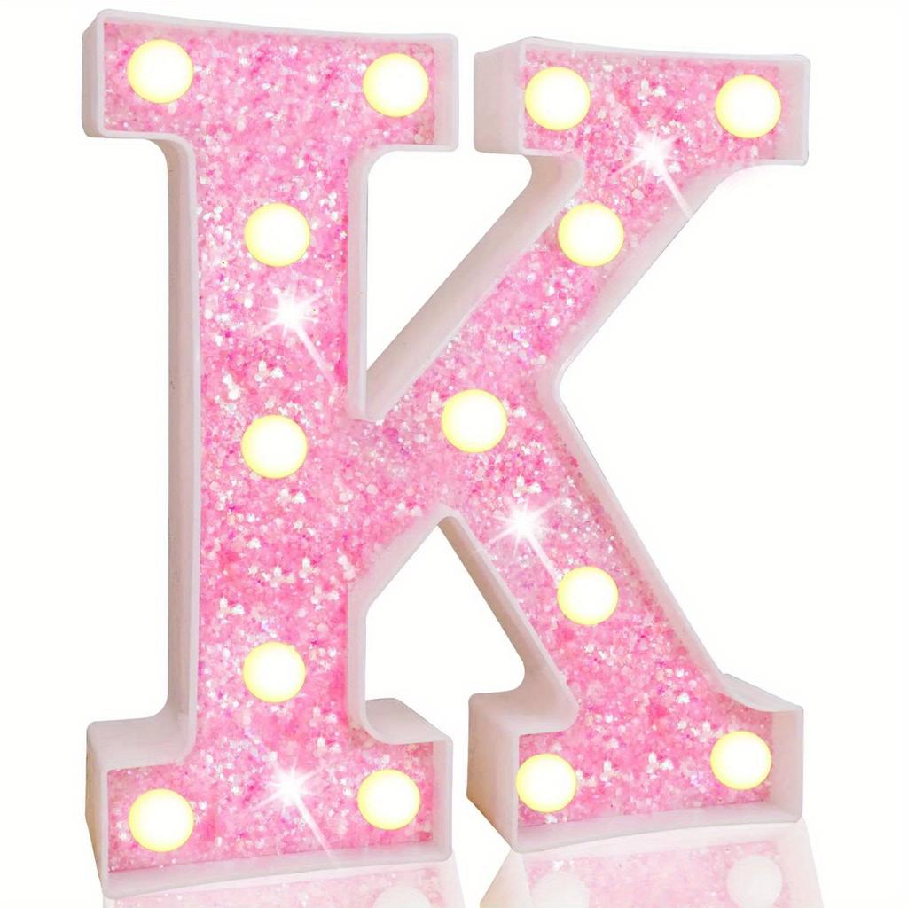 1pc Vibrant LED Lighting Letter - Battery Powered,Dimmable for Bedroom, Birthday Party, Wedding, Home, Christmas, and Eid Al-Adha Mubarak Decorations