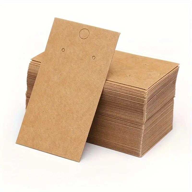 100 Sheets, Kraft Paper, Earring Display Card, Hanging Type, Label Clip, Suitable for Small Businesses, Earring Labels, Jewelry Decoration Cards
