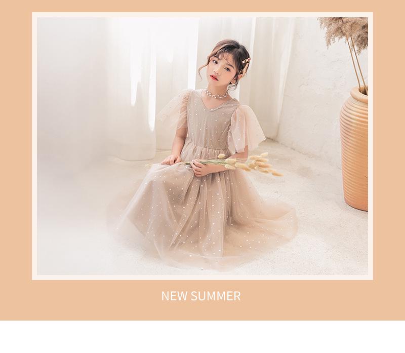 2025 Summer Star Mesh Princess Dress - Children's Gauze Skirt for Big Kids, 430g