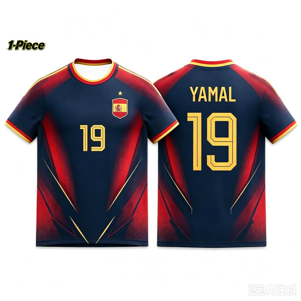 Kit Sportivo Asciugatura Rapida per Bambini Yamal Squadra Spagna Maglia Numero 19 Kit Sportivo da Ragazzo Nuovo Prodotto Per 2026 Set da Uomo e Donna