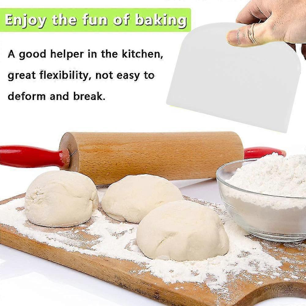 2pcs Plastic Dough Scraper Bowl Scraper, Food-grade Bench Scraper, Flexible Dough Cutter, Multipurpose