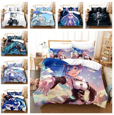 3D Anime Beauty Set ložního prádla Kreslený Beauty Povlak na přikrývku 2/3 kusy Homestead Pánský Potah na přikrývku