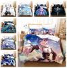 3D Anime Beauty Set ložního prádla Kreslený Beauty Povlak na přikrývku 2/3 kusy Homestead Pánský Potah na přikrývku