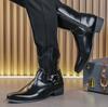 Sneakers alla Moda Passeggiata Tempo Libero Chelsea Botas Scarpe Artigianali per Esterno Antiscivolo Stivaletti da Uomo Scarpe in Pelle High Top Scarponi da Trekking per Esterno