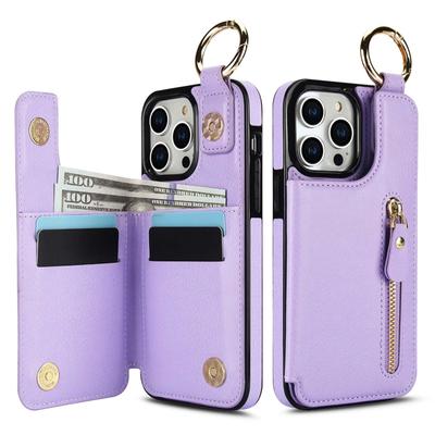 Suitable For S24 Zipper Wallet Leather Case S23 Multi Card Note10 Ring Phone Case A15 Protective Case A73
