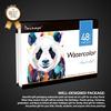48 Premium-Aquarellfarben-Set, mit Aquarellpapier, Wasserpinseln, Detailpinsel und Glitzerfarben