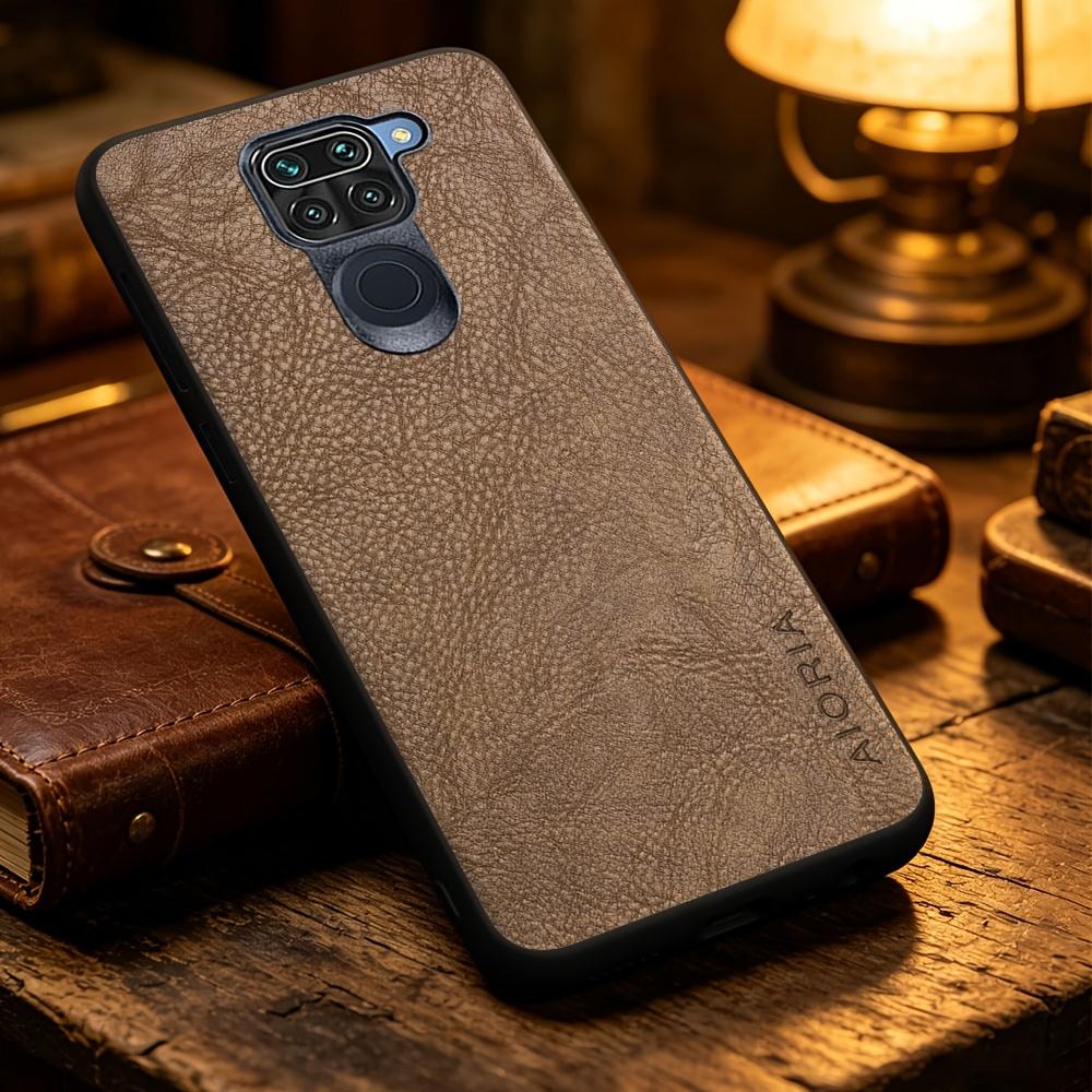 Phone Case - Solid Color Faux Leather Phone Case for Xiaomi Redmi Note 9 8 7 Pro 9S 8T Precise Camera Hole Positions And Business