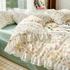 Fresh Style Cotton Bedding Set Floral Duvet Cover Princess Bed Sheets Dorm