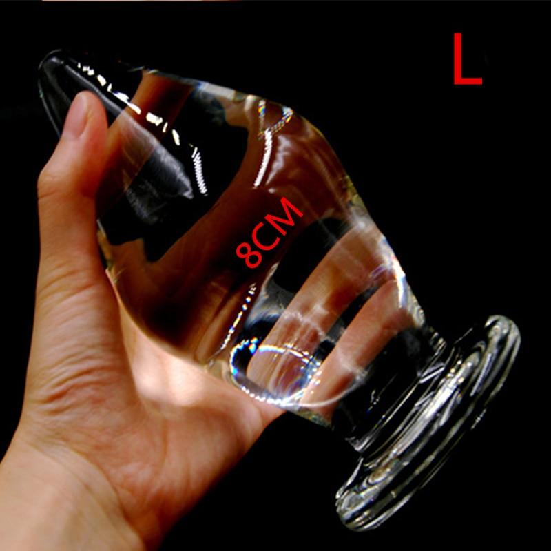 16 cm großer klarer Kristallglas-Buttplug Vaginalkugeln Erwachsene Masturbation Riesiges Analsexspielzeug für Frauen Männer Homosexuell