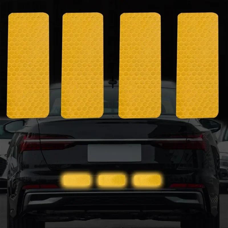 3*8cm Car Bumper Reflective Stickers Reflective Warning Strip Tape Secure Reflector Stickers Decals Safety Warning Tape 10pcs