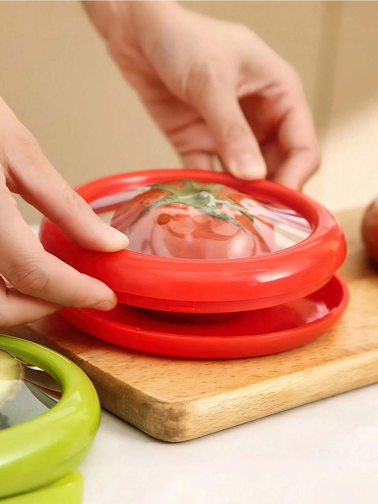 Reusable Food Storage Box, Stretchable Film Fresh Keeping Container For Fruits, Veggies With Air-Tight Seal Cover, Kitchen Tool