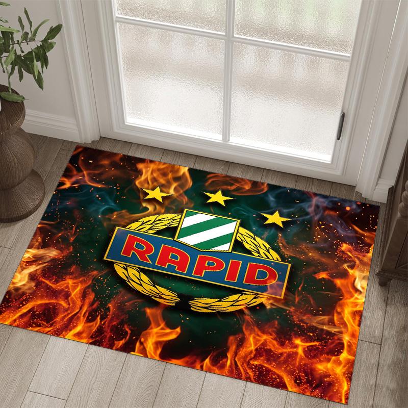Rapid Wien FC Design Crystal Velvet Carpet Cozy Non?Slip Printed Rug For Bedroom Living Room Entrance