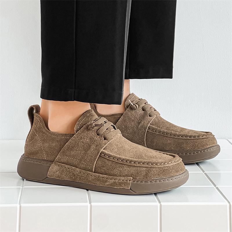 Fashion Handmade Suede Leather Men Business Casual Leather Shoes Men Driving Shoes Moccasins Men Flats Shoes Zapatos Hombre