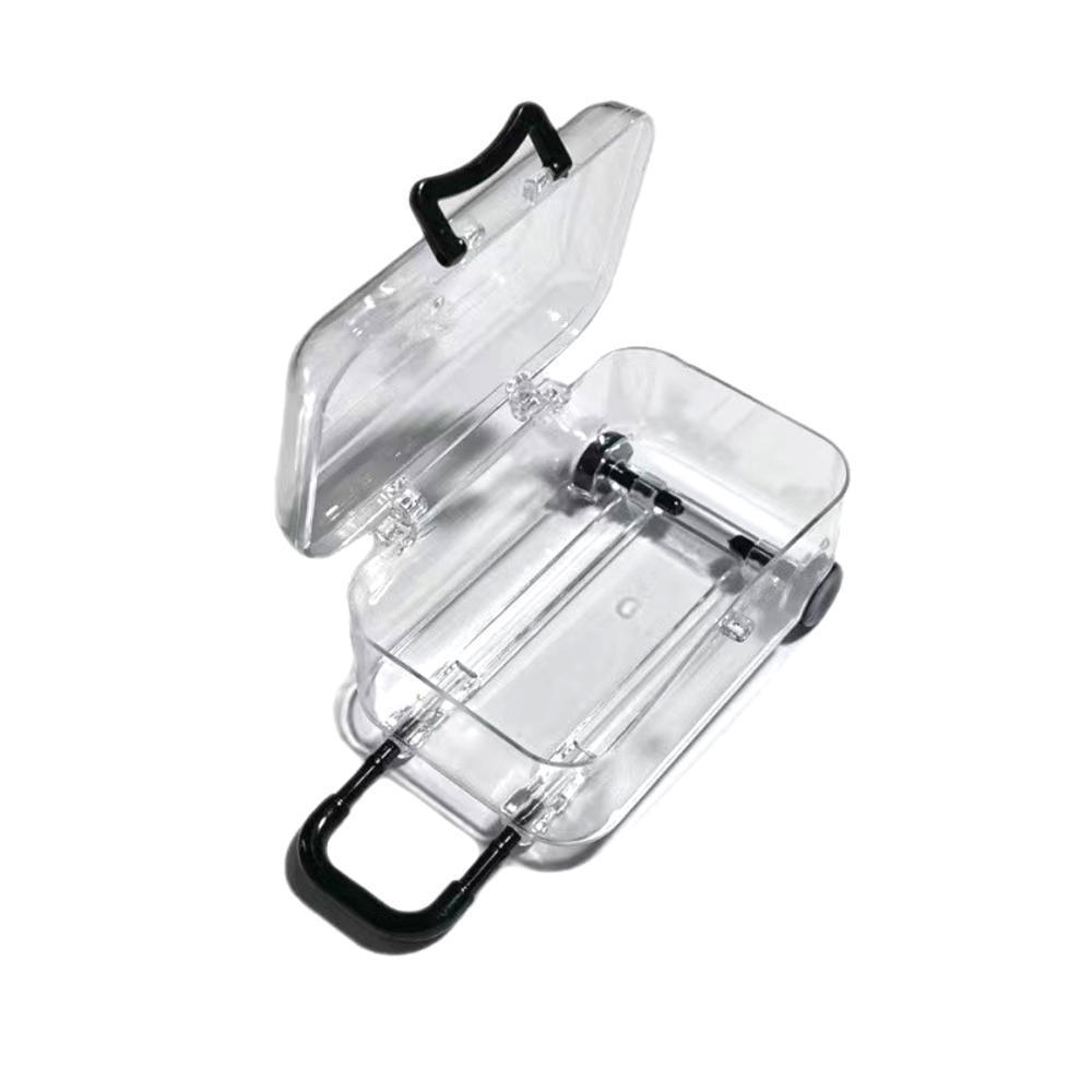 Cute Mini Luggage Storage Box, Clear Suitcase Candy Box for Wedding Favor, Small Trolley Case Creative Jewelry Organizer