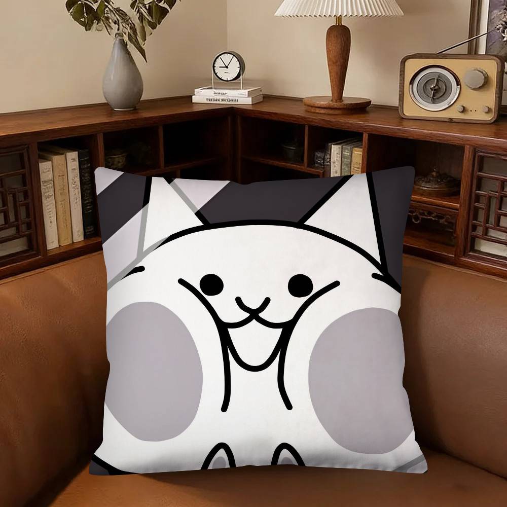 Battle Cats Anime Pillow Case Fashion Square Pillowcase Bedroom Sofa Room Ins Decoration Leisure