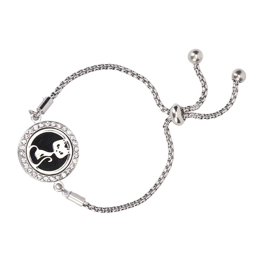 Ätherisches Öl Diffusor Armband Edelstahl Aromatherapie Medaillon Verstellbares Armband für Frauen Mädchen