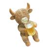 Y88C Cartoon High Land Cow Miniature Planter Huggers Flower Pot Hanging Figurine for Garden Balconies and Patios Resin Ornament