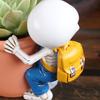 Cute Skeleton Planter Decorative Resin Flowerpot Small Skeleton Plant Pot for Succulents Halloween Desktop Decoration