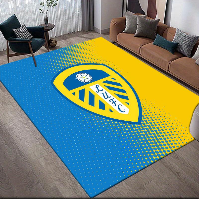 Leeds United Flannel Pattern Square Carpet,Area Rug,Carpet Rug for Living Room Bedroom Sofa Playroom Decor,Non-slip Floor Mat