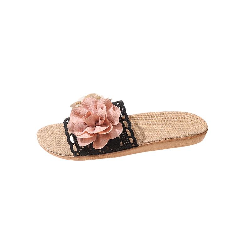 

Мода 2025 Новые Женские Модные Разноцветные Крупные Цветы Студенческие Отпуск Пляж Легкие Нескользящие Износостойкие Шлепанцы на Плоской Подошве 35-36