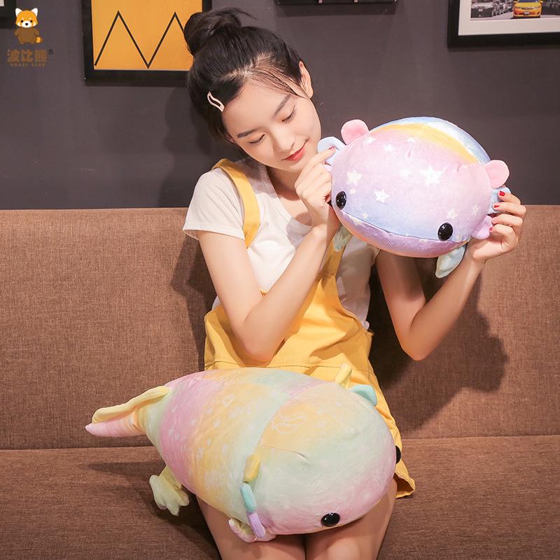 Plush Hexagonal Soft Salamander & Dinosaur Fish Throw Pillow Doll