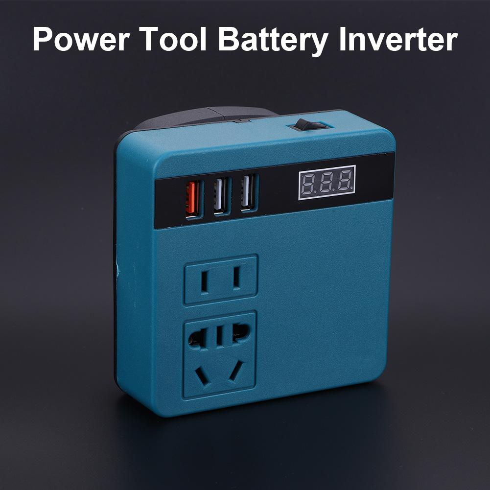 120W Electric Tool Battery Inverter DC 18-21V To AC 220V Outdoor Work Inverter DC To AC Inverter Fit for DeWalt Makita Milwaukee
