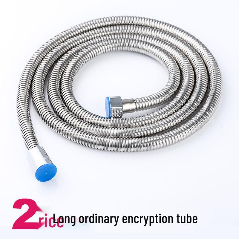 Pressurized Stainless Steel Shower Hose, Explosion-Proof, High-Temperature Resistant, 1.5/2 Meters for Home Use