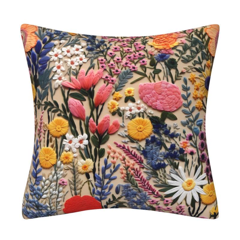 New Stereo Embossed Floral Pillowcase Cushion Cover with Digital Printing