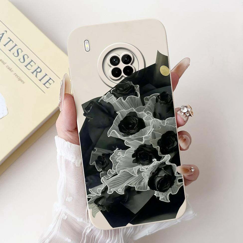 For Huawei Y9A Case Cover Luxury Fashion Flowers Kawaii Cute Cat Shockproof Phone Case For Huawei FRL-22 FRL-23 FRL-L22 FRL-L23