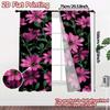 Set Of 2 Flat Printing Curtains Without Rod Floral Pattern Pink Flowers Women Is Day Festival Creative Polyester Curtain