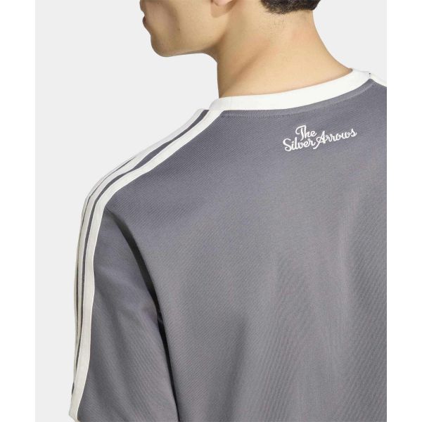 Adidas Mercedes - Amg Petronas Formula 1 Team Silver Arrows Icon F1 Crew Neck Striped Loose Fit Short Sleeve Racing T-Shirt Men tops IB7013