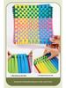 Girls' DIY Fabric Wallet Kit: Handmade Rainbow Knitting Machine with Elastic Rope for Ages 3-6.