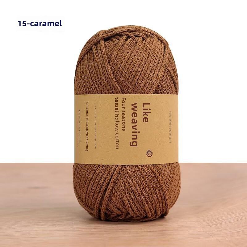 Round 2mm Cotton-Linen Yarn for DIY Crochet Bags & Hats