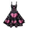 Women's  Print Sexy Off-The-Shoulder Punk Vintage Dress