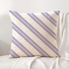 Simple purple plaid print Cushion Cover Natural Linen Organic Fabric DoubleSided Printing Sofa Home Decor Gift Pillow Cover